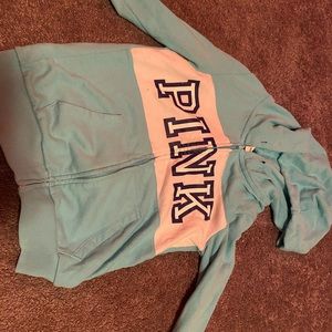 A pink brand sweatshirt
